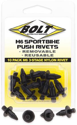 BOLT - M6 THREE STAGE PUSH RIVET KIT 10/PK - Image 1