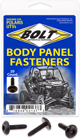 BOLT - UTV BODY PANEL FASTENERS M6X24 BODY PANEL SCREWS  20PK - Image 1