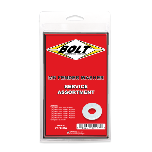 BOLT - M6 FENDER WASHER ASSORTMENT 120 PIECE KIT - Image 1