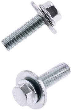 BOLT - 8MM HEX HEAD FLANGE BOLT 6X1.0X20MM W/20MM WASHER 10/PK - Image 1