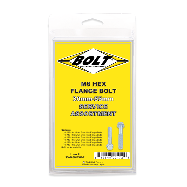 BOLT - M6 8MM HEX FLANGE BOLT ASSORTMENT 60 PIECE KIT - Image 1