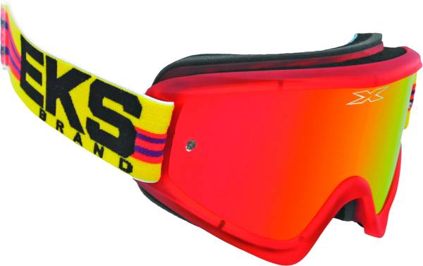 EKS BRAND - FLAT OUT MIRROR GOGGLE RED/YLW/MAGENTA W/RED MIRROR - Image 1