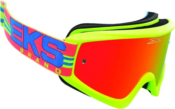 EKS BRAND - FLAT OUT MIRROR GOGGLE FLO YELLOW/FIRE/CYAN - Image 1