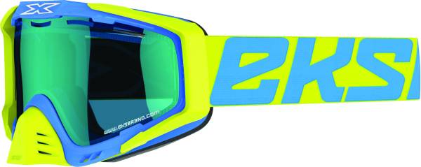 EKS BRAND - EKS-S COLD WEATHER GOGGLE FLO YELLOW/BLUE W/BLUE MIRROR - Image 1