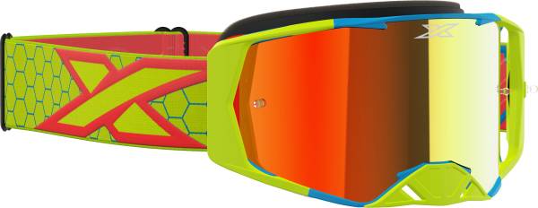 EKS BRAND - LUCID GOGGLE FLO YEL/FIRE/CYAN W/RED MIRROR - Image 1