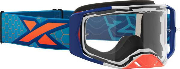 EKS BRAND - LUCID GOGGLE CYAN/FLO ORANGE W/CLEAR LENS - Image 1