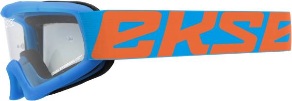 EKS BRAND - X-GROM YOUTH GOGGLE CYAN BLUE/ FLO ORANGE W/CLEAR LENS - Image 1