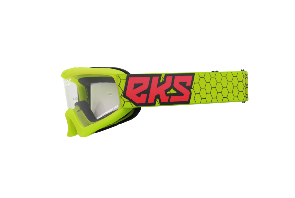 EKS BRAND - XGROM YOUTH GOGGLE FLO YLW/BLACK/FIRE RED CLEAR - Image 1