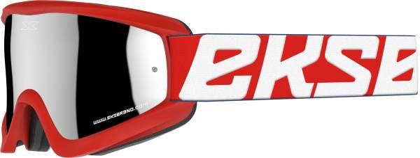 EKS BRAND - FLAT-OUT GOGGLE RED/WHITE W/SILVER MIRROR - Image 1