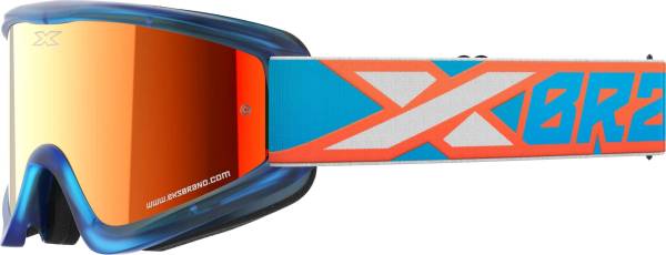 EKS BRAND - FLATOUT CYAN/FLO ORANGE/WHITE RED MIRROR - Image 1