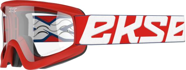 EKS BRAND - FLAT-OUT GOGGLE RED/WHITE W/CLEAR LENS - Image 1