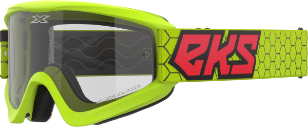 EKS BRAND - FLAT OUT CLEAR GOGGLE FLO YLW/BLACK/FIRE RED CLEAR - Image 1