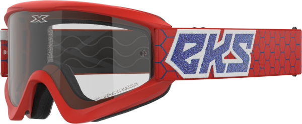 EKS BRAND - FLAT OUT CLEAR GOGGLE RED/WHITE/BLUE CLEAR - Image 1