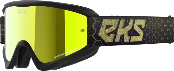 EKS BRAND - FLAT OUT MIRROR GOGGLE BLK/GLD METALLIC GOLD MIRROR - Image 1