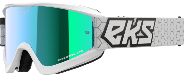 EKS BRAND - FLAT OUT MIRROR GOGGLE WHITE/BLACK BLUE MIRROR - Image 1