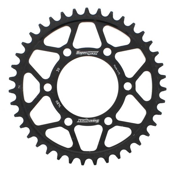 SUPERSPROX - REAR SPROCKET STEEL 39T-525 BLK KAW - Image 1