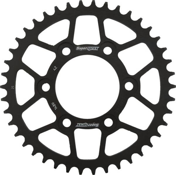 SUPERSPROX - REAR SPROCKET STEEL 42T-525 BLK KAW - Image 1