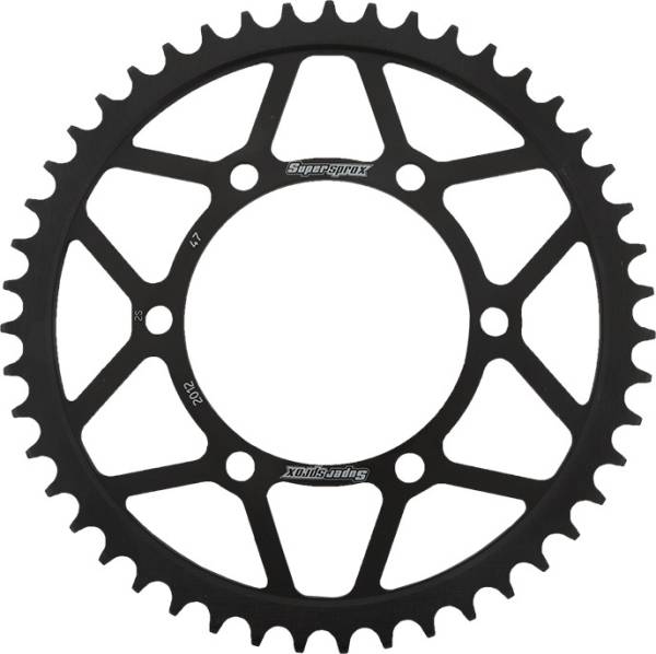 SUPERSPROX - REAR SPROCKET STEEL 47T-525 BLK TRI - Image 1