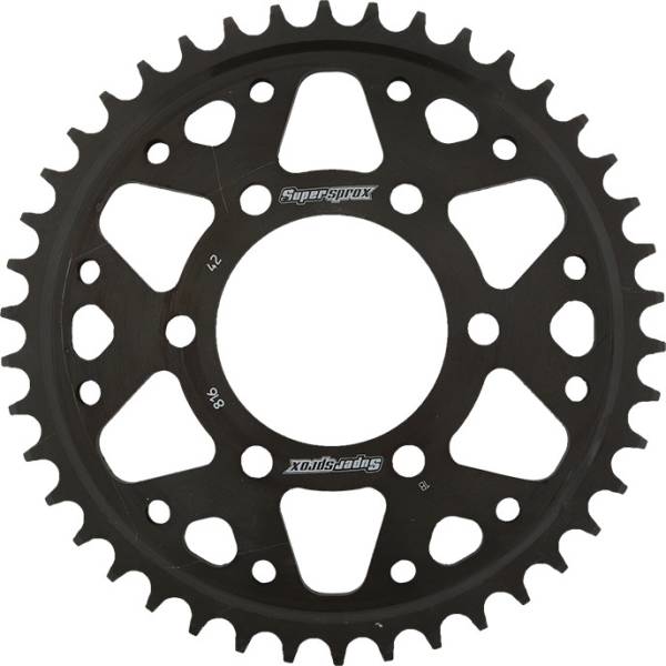 SUPERSPROX - REAR SPROCKET STEEL 42T-530 BLK SUZ - Image 1