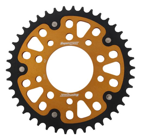 SUPERSPROX - REAR STEALTH SPROCKET ALU/STL 42T-525 GLD HON/TRI - Image 1