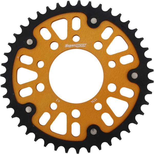 SUPERSPROX - REAR STEALTH SPROCKET ALU/STL 43T-530 GLD HON/TRI - Image 1