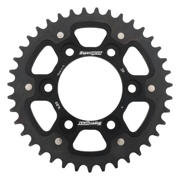 SUPERSPROX - REAR STEALTH SPROCKET ALU/STL 39T-525 BLK KAW - Image 1