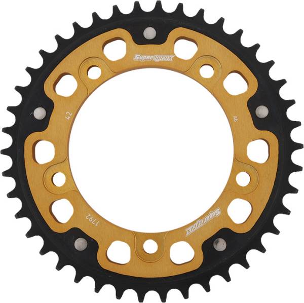 SUPERSPROX - REAR STEALTH SPROCKET ALU/STL 42T-525 GLD SUZ/TRI - Image 1