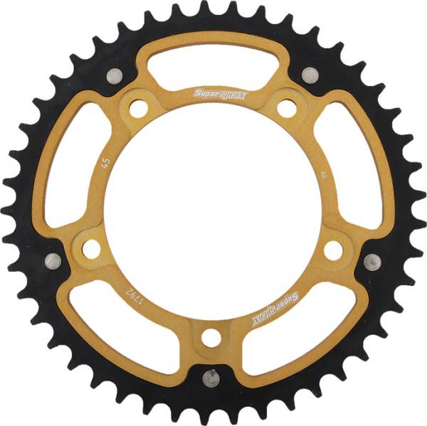 SUPERSPROX - REAR STEALTH SPROCKET ALU/STL 45T-525 GLD SUZ/TRI - Image 1