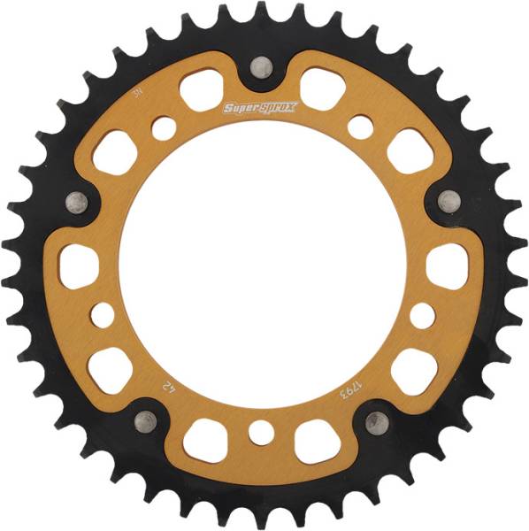 SUPERSPROX - REAR STEALTH SPROCKET ALU/STL 42T-520 GLD HAY/SUZ/TRI - Image 1