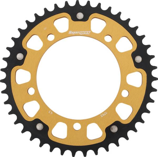 SUPERSPROX - REAR STEALTH SPROCKET ALU/STL 43T-520 GLD HAY/SUZ/TRI - Image 1