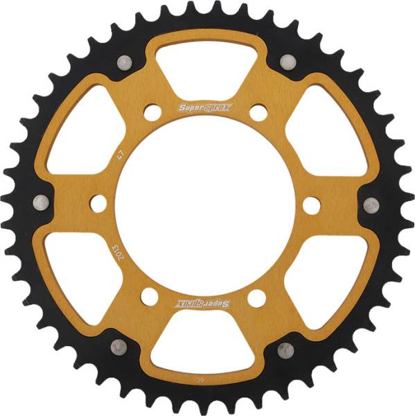 SUPERSPROX - REAR STEALTH SPROCKET ALU/STL 47T-520 GLD TRI - Image 1