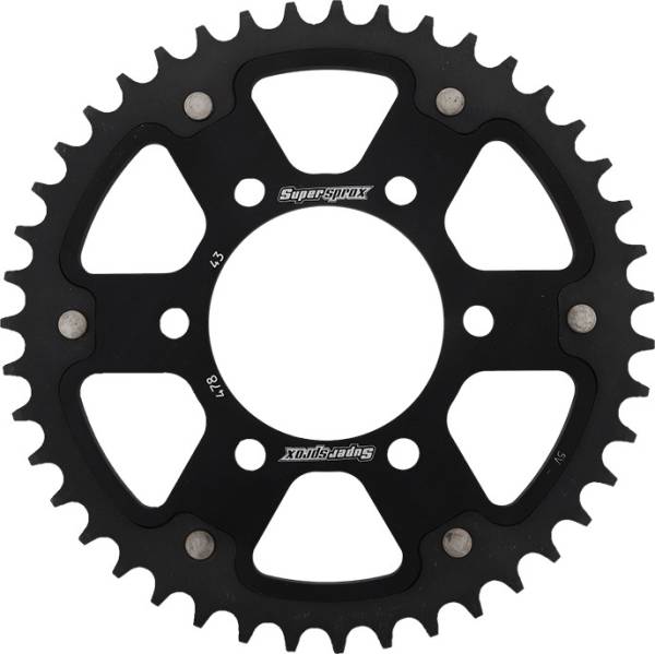 SUPERSPROX - REAR STEALTH SPROCKET ALU/STL 43T-520 BLK KAW - Image 1