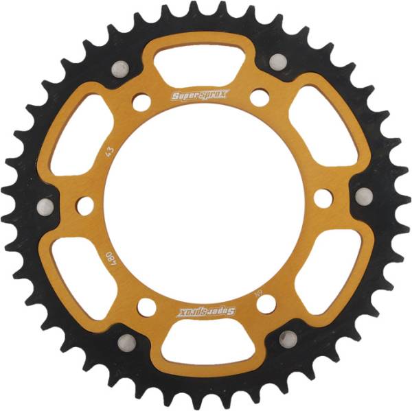 SUPERSPROX - REAR STEALTH SPROCKET ALU/STL 43T-525 GLD SUZ/YAM - Image 1