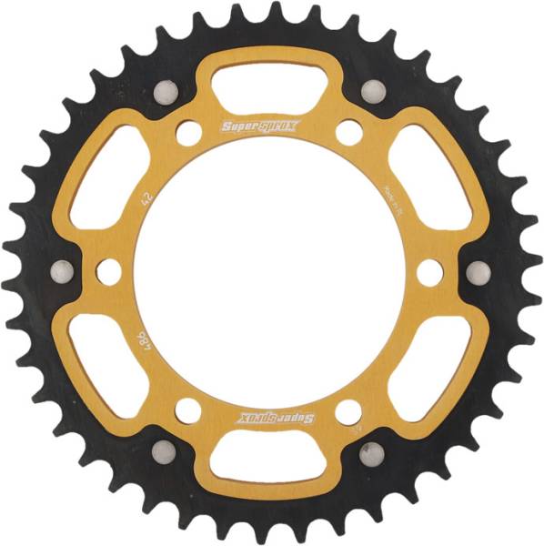 SUPERSPROX - REAR STEALTH SPROCKET ALU/STL 42T-520 GLD HON/KAW - Image 1