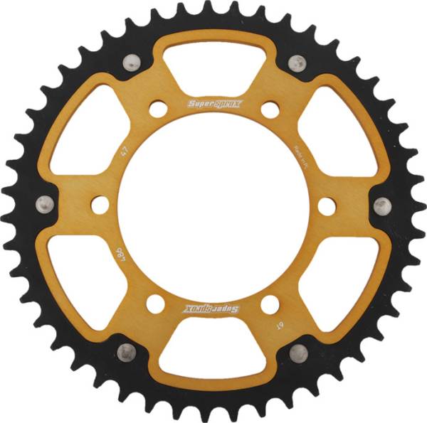 SUPERSPROX - REAR STEALTH SPROCKET ALU/STL 47T-520 GLD HON/KAW/YAM - Image 1