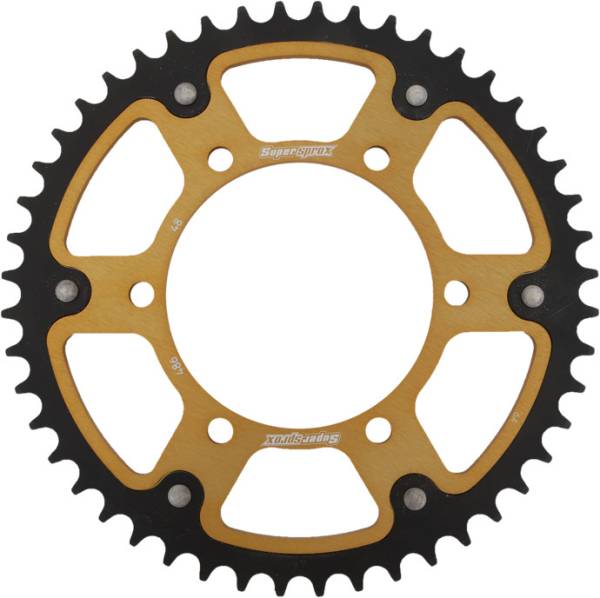 SUPERSPROX - REAR STEALTH SPROCKET ALU/STL 48T-520 GLD HON/KAW/YAM - Image 1