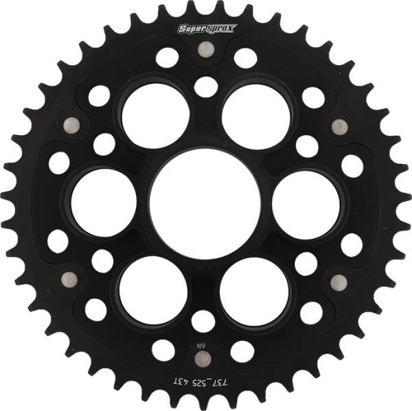 SUPERSPROX - REAR STEALTH SPROCKET ALU/STL 43T-525 BLK DUC - Image 1