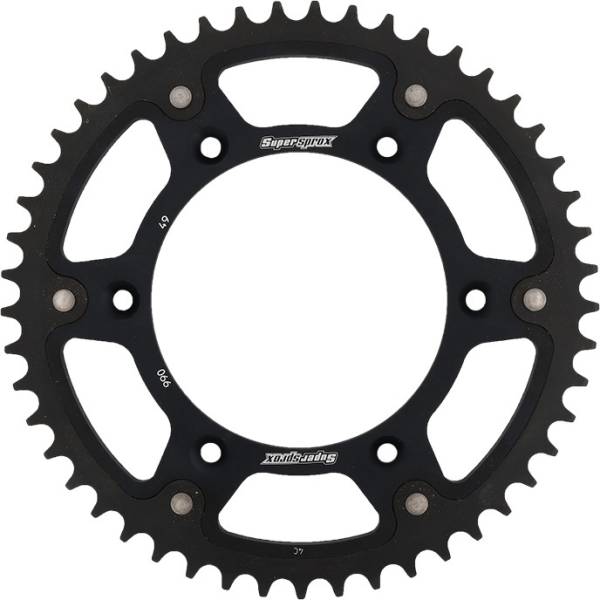 SUPERSPROX - REAR STEALTH SPROCKET ALU/STL 49T-520 BLK HUSQ/KTM - Image 1