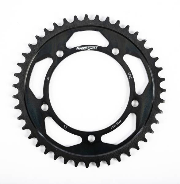 SUPERSPROX - REAR EDGE SPROCKET STEEL 43T-525 BLK HAY/SUZ/TRI - Image 1