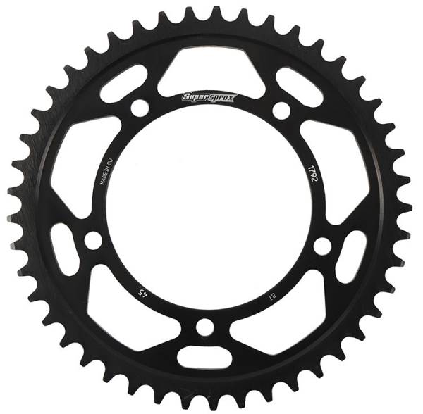 SUPERSPROX - REAR EDGE SPROCKET STEEL 45T-525 BLK HAY/SUZ/TRI - Image 1