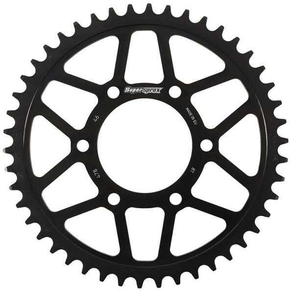 SUPERSPROX - REAR EDGE SPROCKET STEEL 46T-520 BLK KAW/POL - Image 1