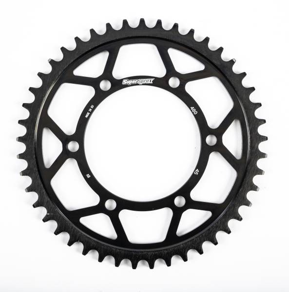 SUPERSPROX - REAR EDGE SPROCKET STEEL 45T-525 BLK SUZ/YAM - Image 1