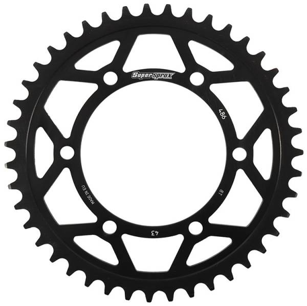 SUPERSPROX - REAR EDGE SPROCKET STEEL 43T-520 BLK HON/KAW/SUZ/YAM - Image 1