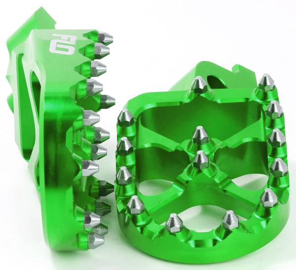 FLO MOTORSPORTS - PRO SERIES FOOT PEGS GREEN - Image 1