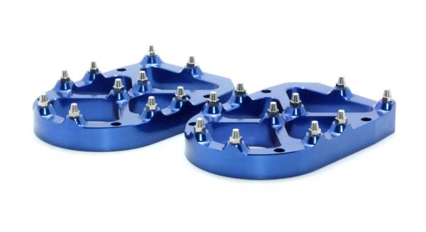 FLO MOTORSPORTS - PRO SERIES FOOT PEG RISERS BLUE 13MM - Image 1