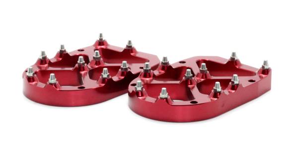 FLO MOTORSPORTS - PRO SERIES FOOT PEG RISERS RED 13MM - Image 1