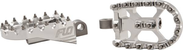 FLO MOTORSPORTS - MOTO STYLE FOOTPEG SET SILVER 2"X3.125" - Image 1