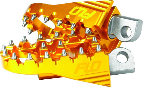 FLO MOTORSPORTS - MOTO STYLE FOOTPEG SET GOLD 2"X3.125" - Image 1