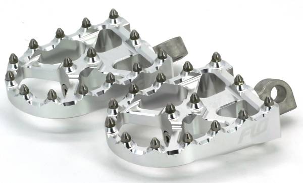 FLO MOTORSPORTS - BMX STYLE FOOT PEGS SILVER - Image 1