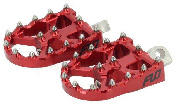 FLO MOTORSPORTS - BMX STYLE FOOT PEGS RED - Image 1